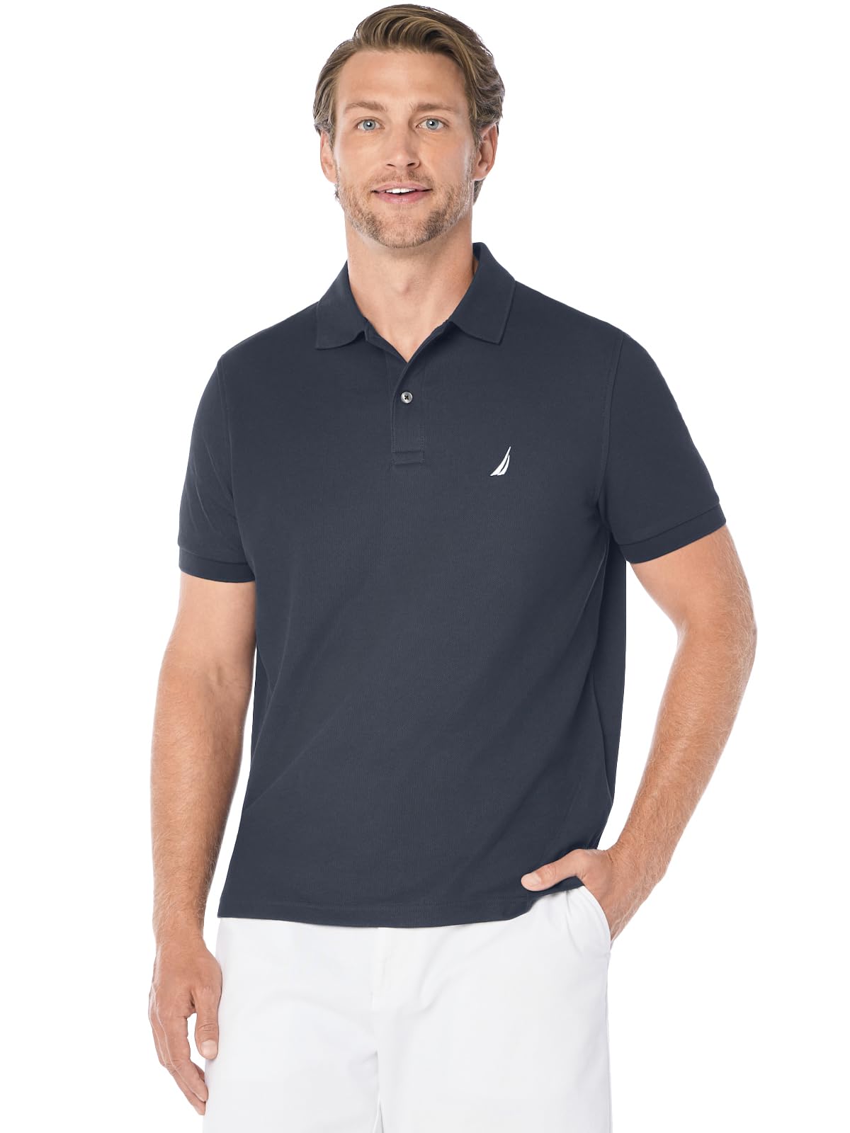 Men's Classic Short Sleeve Solid Performance Deck Polo Shirt