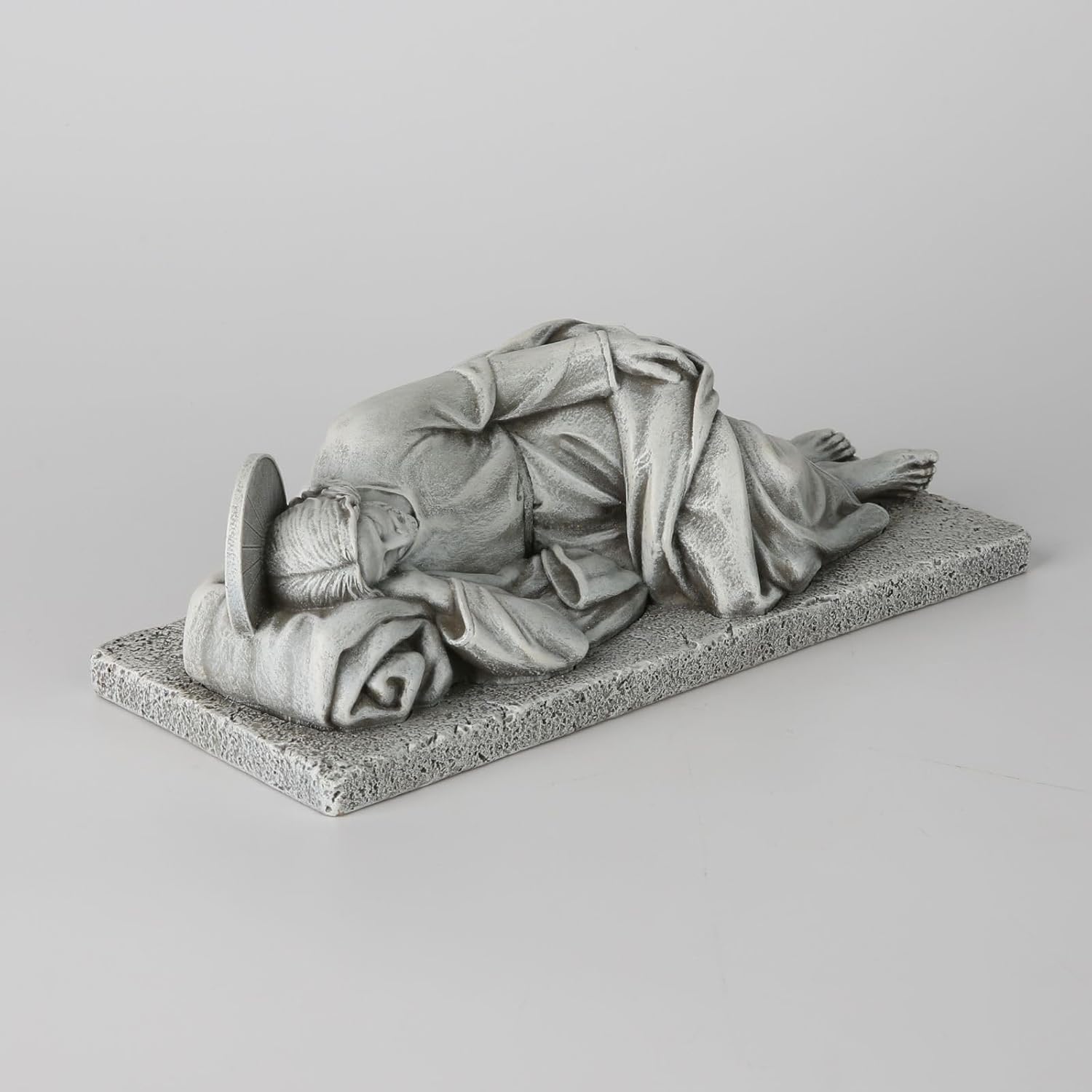 Sleeping Joseph on Slab Statue,9 inch St. Joseph Statue,Peacefully Praying Patron Saint Jose Sleeping for Unemployed,San Jose san Dormido Tabletop Figurine,Catholic Gift for Father's Day（Stone Color） - Image 6