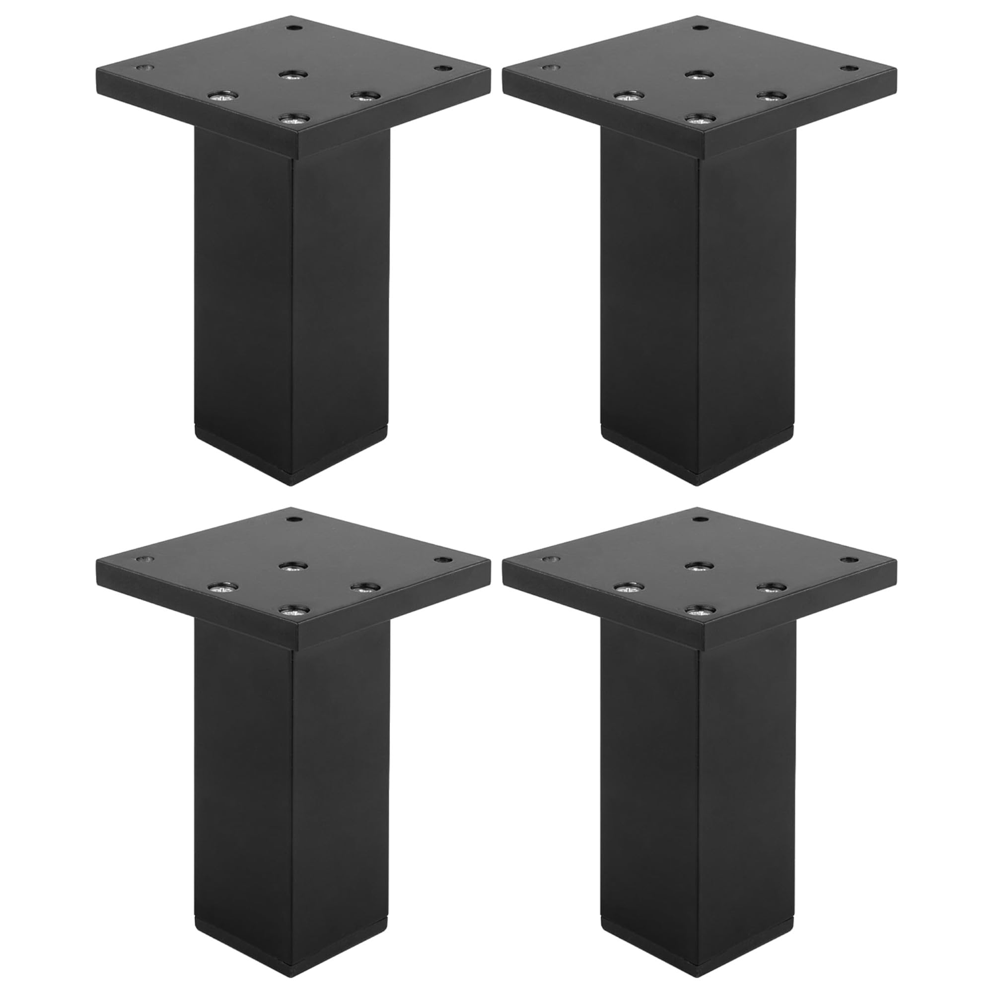 Pied de meuble noir mat 38x38x100mm en aluminium pour canapé et cuisine