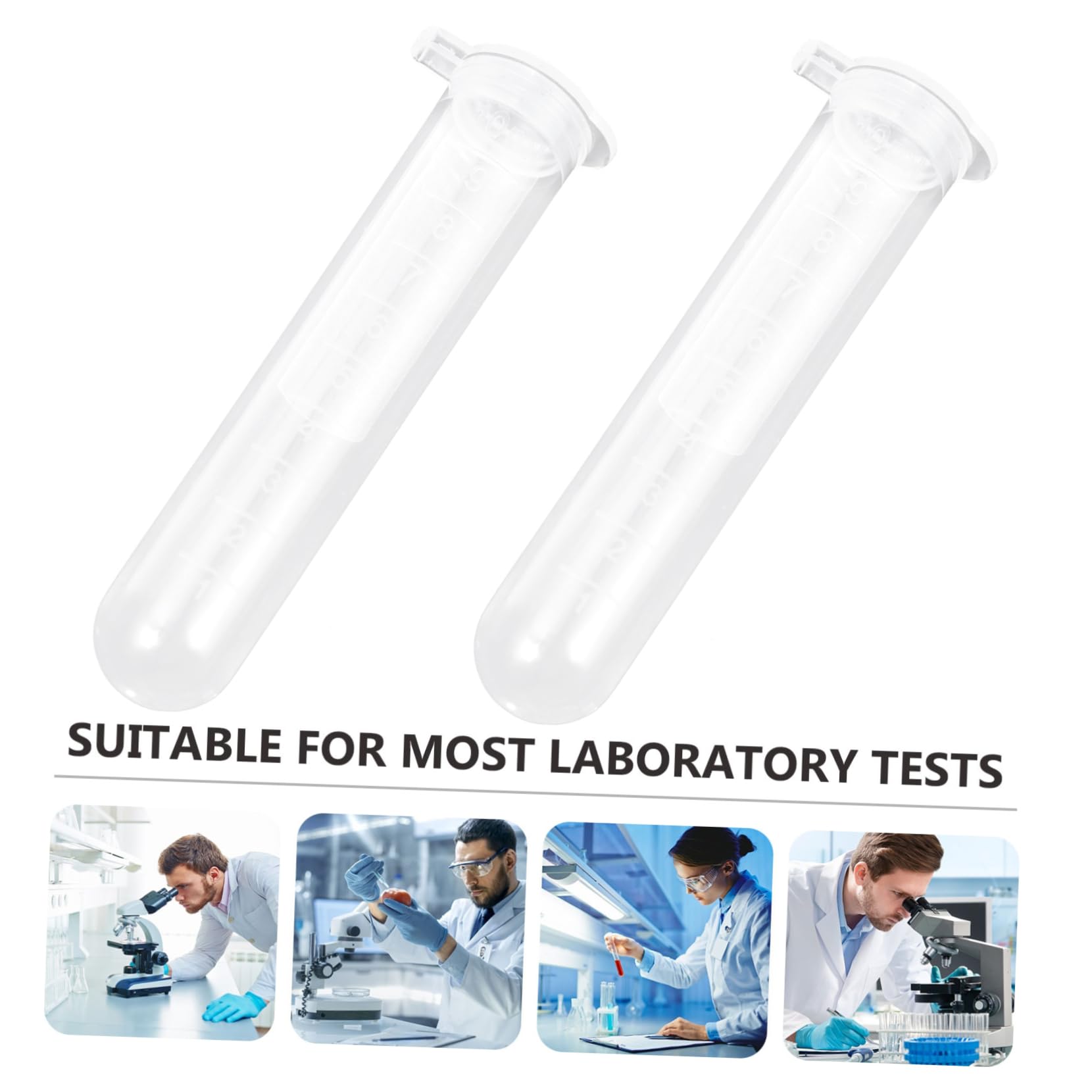 200 Provetta Centrifuga in Plastica da 10ml Tappo, Alta Trasparenza e Posizioni Ventilate, per Analisi di Laboratorio e Test Scientifici