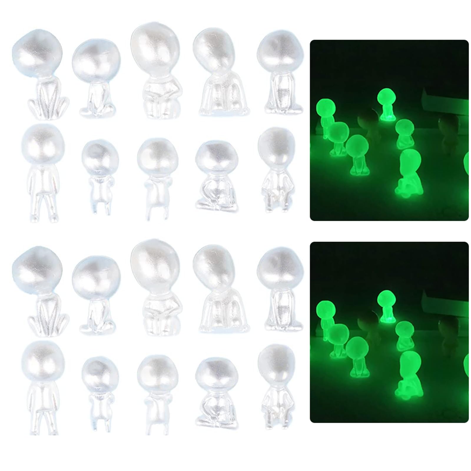20 PCS Garden Gnome Statue Glowing in Dark, Princess Mononoke Luminous Tree Spirit Elves Dolls, Micro Jade Landscape Gardening Potted Plants Decoration Outdoor Patio Lawn Yard Ornaments