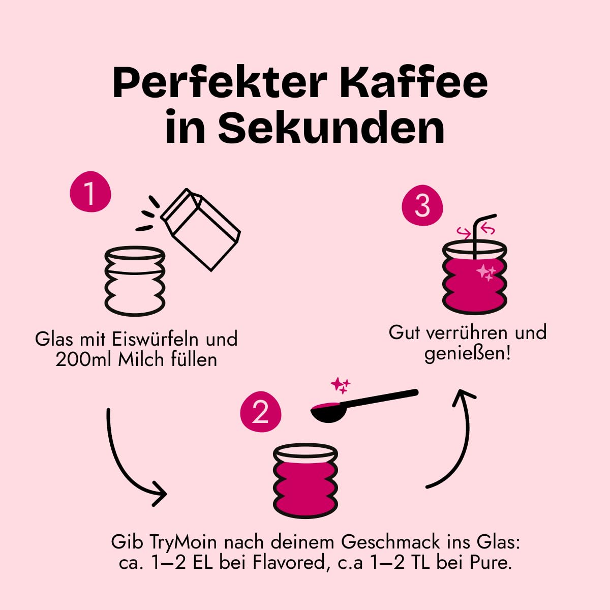 TryMOIN 6er Probier- und Geschenkset – Kaffeekonzentrate für Iced Coffee, Cappuccino, Frappé & Latte | mit Bio-Fairtrade Kaffee, 65 Portionen pro Set