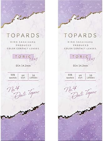 Amazon トパーズ ワンデー トーリック Topards 1day Toric Color デートトパーズ Bc 8 6 Pwr 1 75 Cyl 1 25 Axis 180 10枚入 2箱 トパーズ ソフトコンタクトレンズ