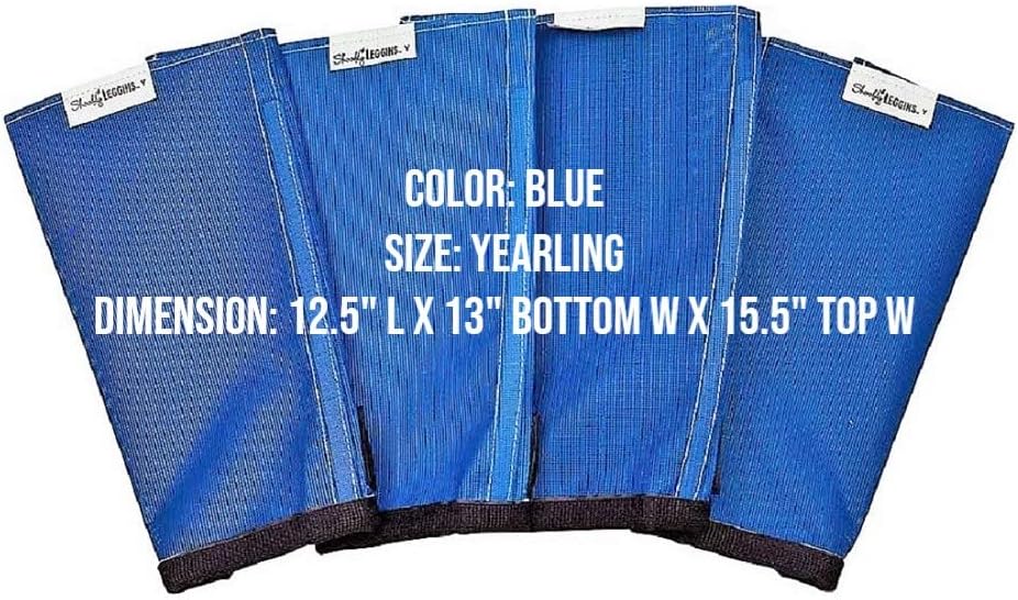 SHOOFLY Horse Leggins, Patented Loose Fitting Boots, Breathable Plastic Mesh (Blue/Yearling)