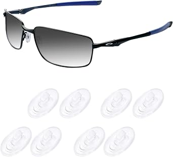 Acefrog 4 Pairs Upgraded Nose Pads for Oakley Whisker, WireTap, Half Wire 2.0, Crosshair 2.0, Square Wire 3.0; for Maui Jim Eyeglass Sunglass, Push-in Nose Piece Replacement, Anti-Slip, Clear