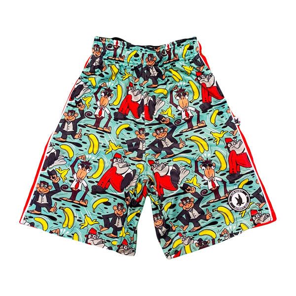 Flow Society Teal Monkey Suit Boys Lacrosse Shorts | Boys LAX Shorts | Lacrosse Shorts for Boys | Kids Athletic Shorts
