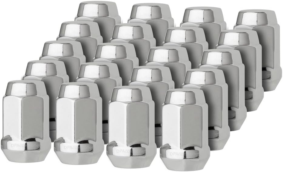 DPAccessories 20 Chrome 7/16-20 Closed End Bulge Acorn Lug Nuts - Cone Seat - 3/4" Hex LCB3B1HC-CH04020
