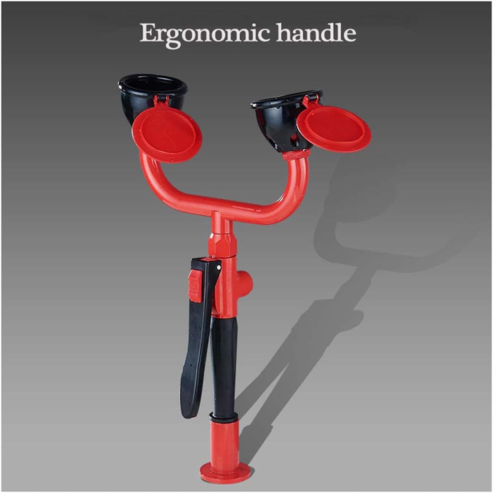 Grifo De Cobre para Lavado De Ojos con Doble Rociado De Emergencia, Ducha De Ojos Manual con SeñAlizacióN Y Manguera, EstacióN Lavaojos con Manija ErgonóMica