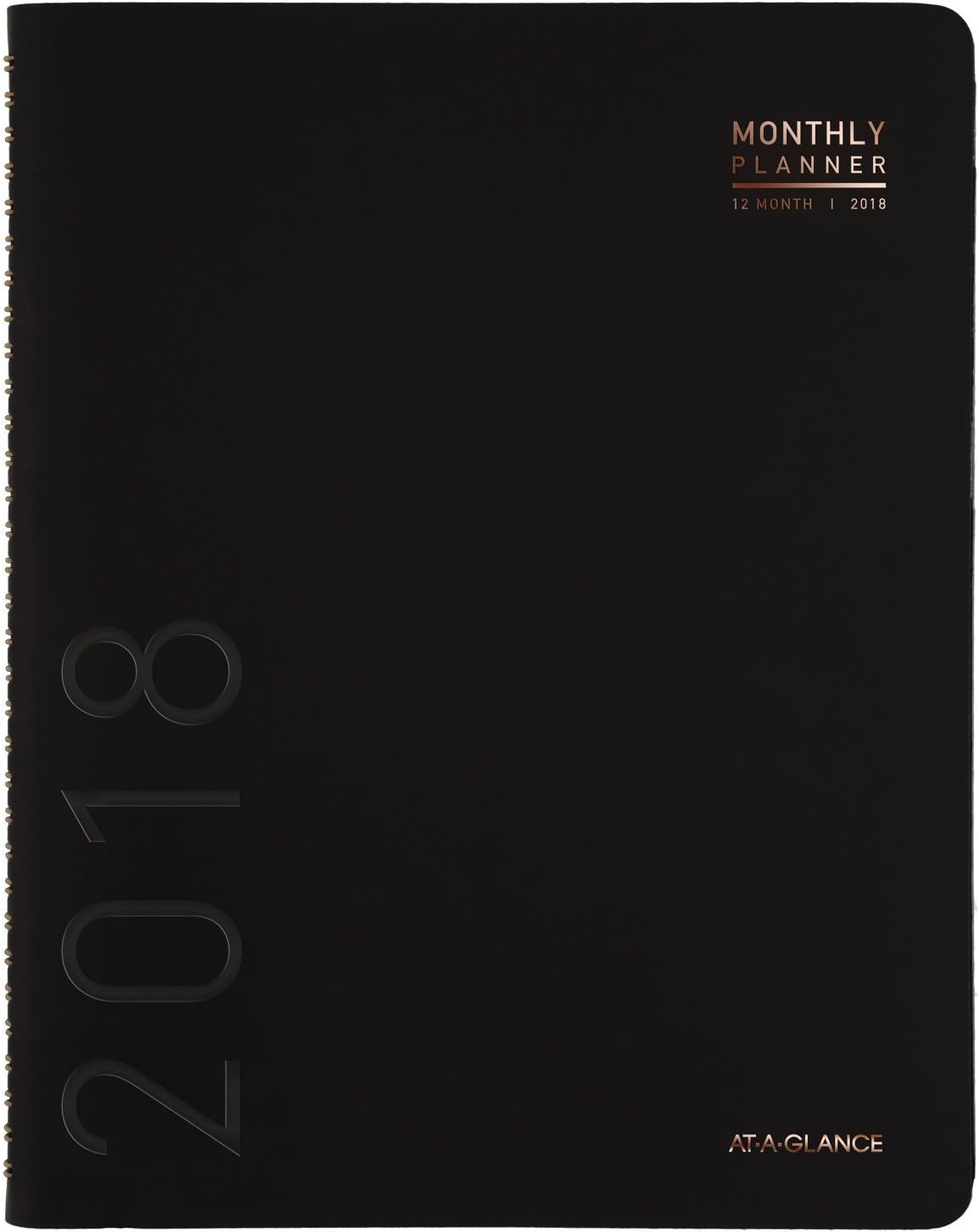 AT-A-GLANCE Contemporary Monthly Planner, 6 7/8 x 8 3/4, Black Cover, 2018 (70120X05)