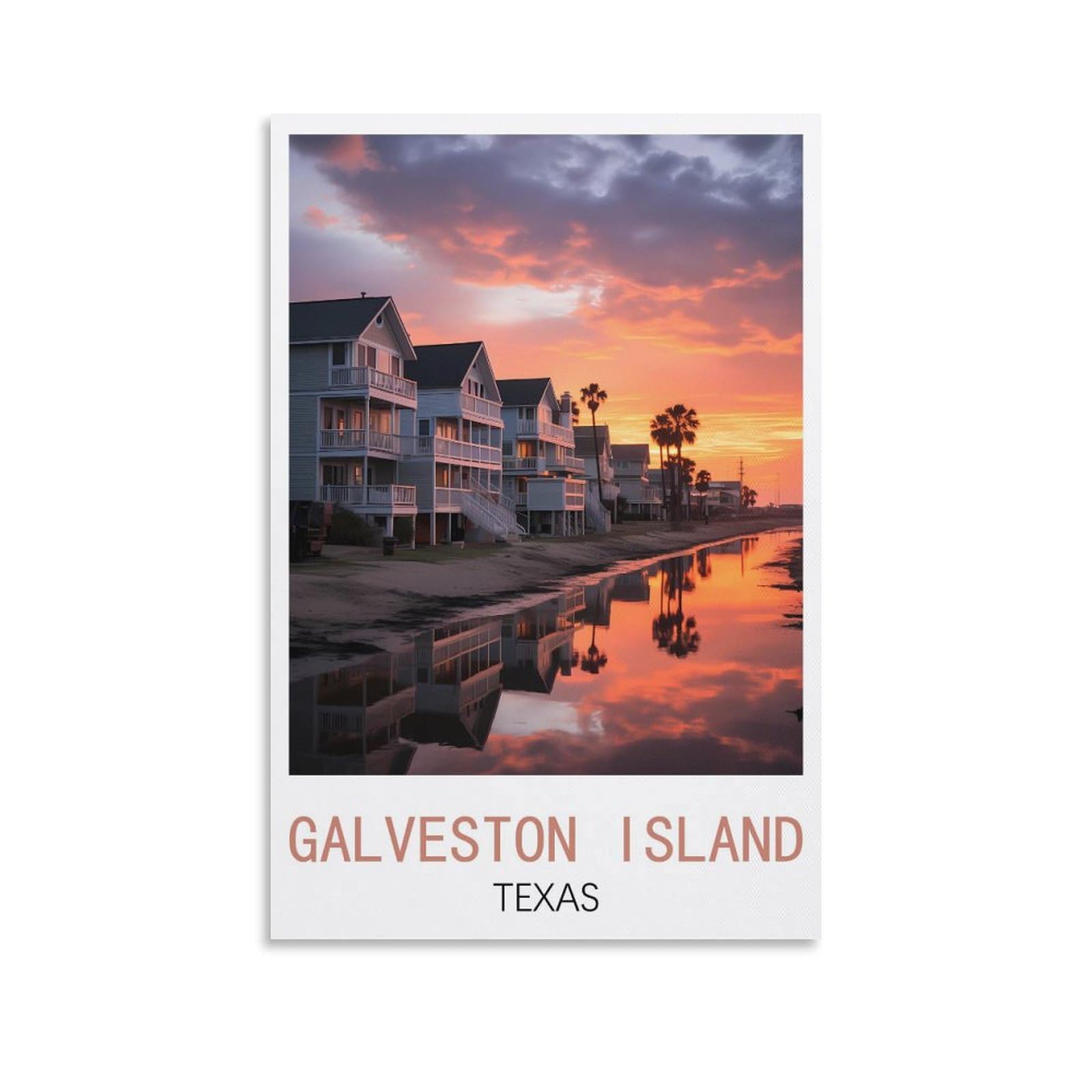 EZMLFA 5D Diamond Painting Kits for Adults,Galveston Island Texas,Diamond Painting,Landscape Gem Art Kits Adult and Crafts Home Decor 40x40cm