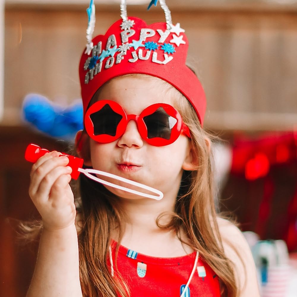 Fun Express Patriotic Mini Bubble Wands - Toys - 12 Pieces