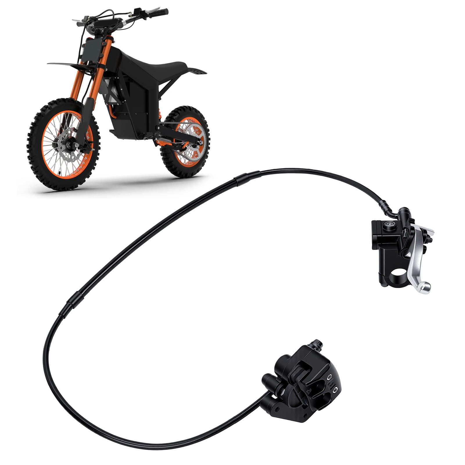 Gruppo Pinza Freno Idraulico, Freno a Disco Manuale con Pastiglie per Sostituzione Bici Elettrica 01, Sostituzione Gruppo a Disco Idraulico (Kit a della ruota anteriore e leva)