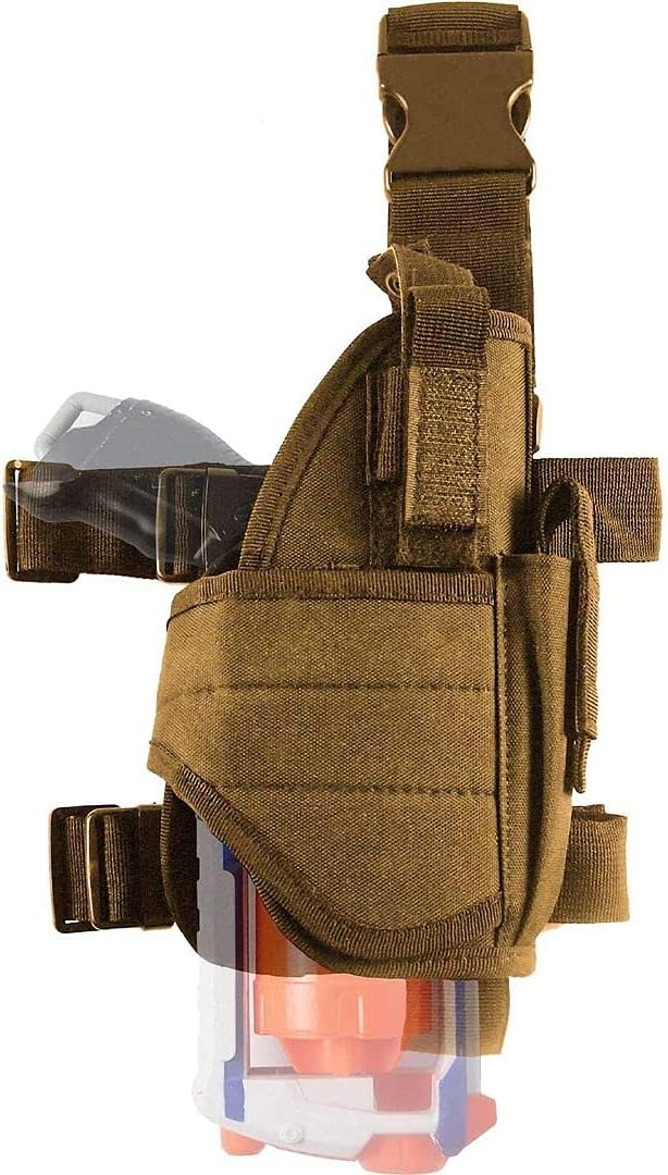 BOROLAAdjustable Tactical Leg Holster Compatible for Nerf Elite Series Blaster(Brown)
