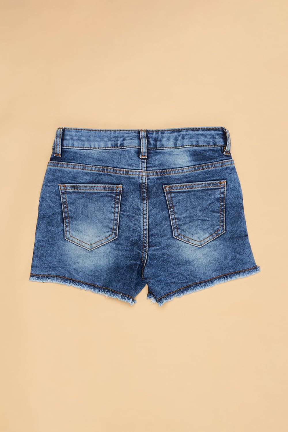 Pantaloons Junior Girl's Shorts (110149819004_Medium Blue 3