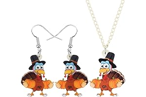 Thanksgiving Turkey Jewelry Sets for Women Acrylic Chicken Thanksgiving Holiday Jewelry