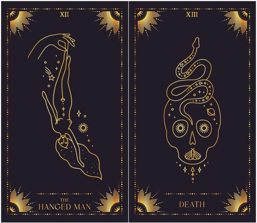 Starry Night Tarot Cards Deck 78 cartes de tarot magiques, jeu de tarot noir et doré