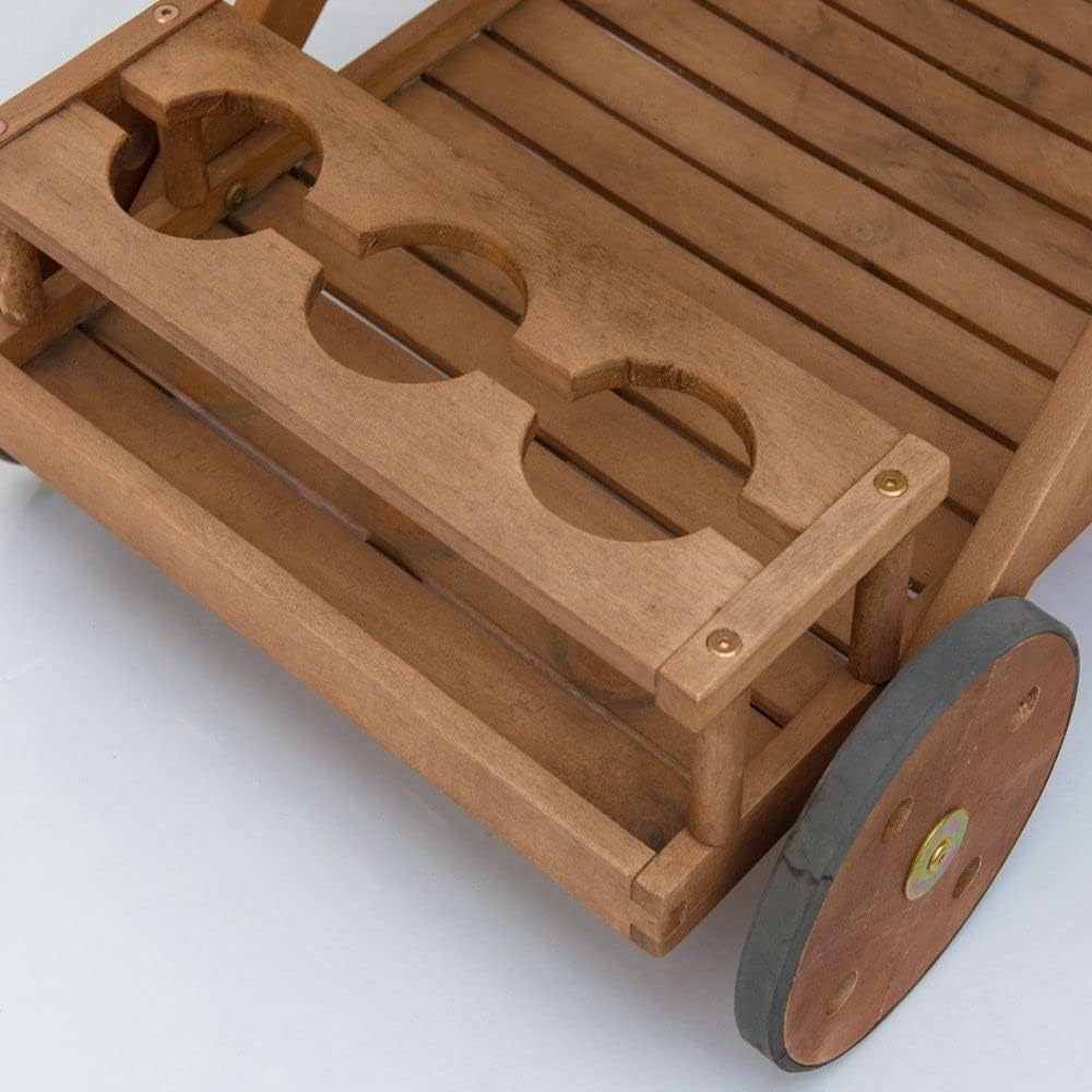 Carrello Portavivande con Ruote e Vassorio, Marrone, 69x52x75 cm