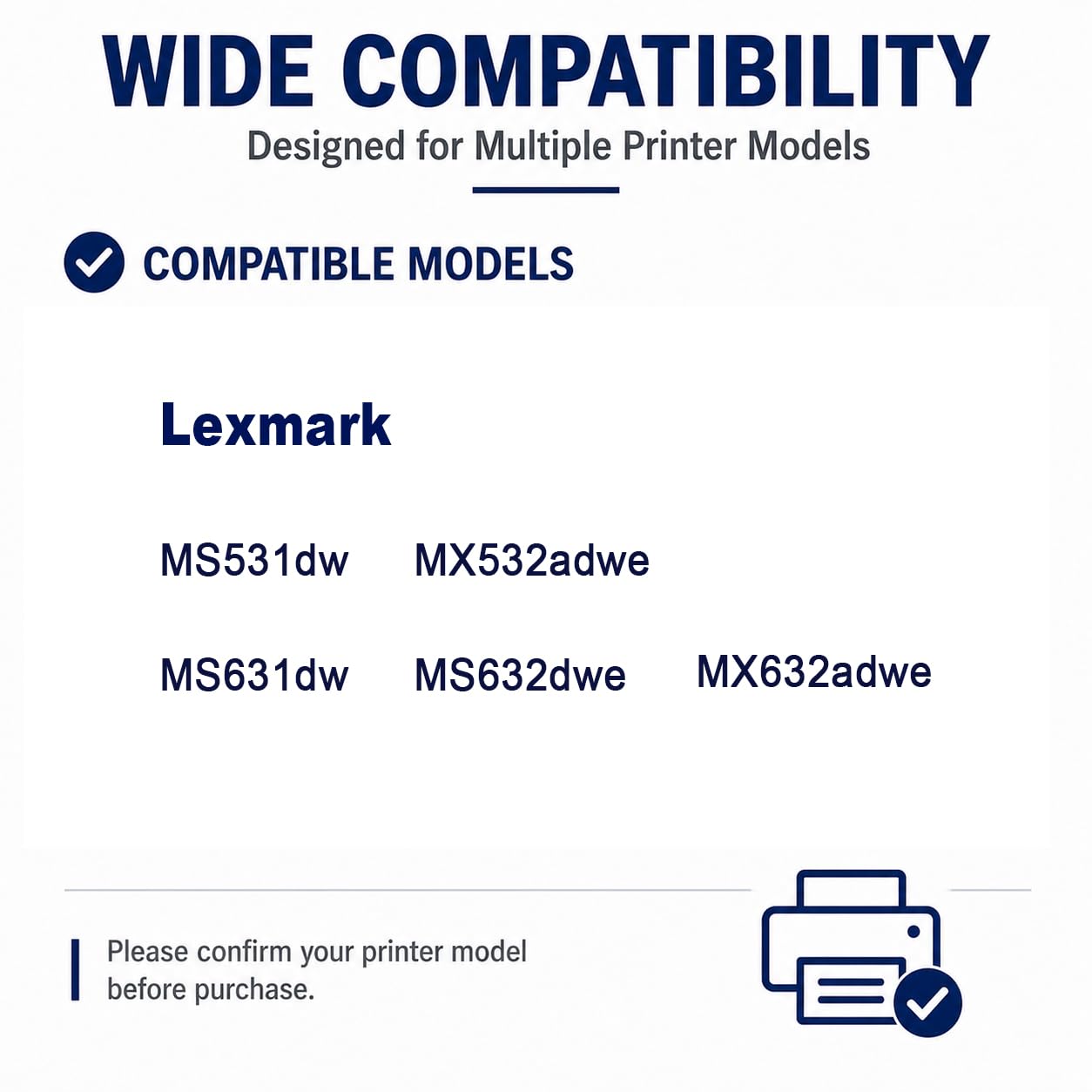 Sostituzione della cartuccia di toner ad alta resa MS531 per 66S1X00 66S2X00, compatibile con Lexmark MS531dw MS631dw MX532adwe MS632dwe, con chip