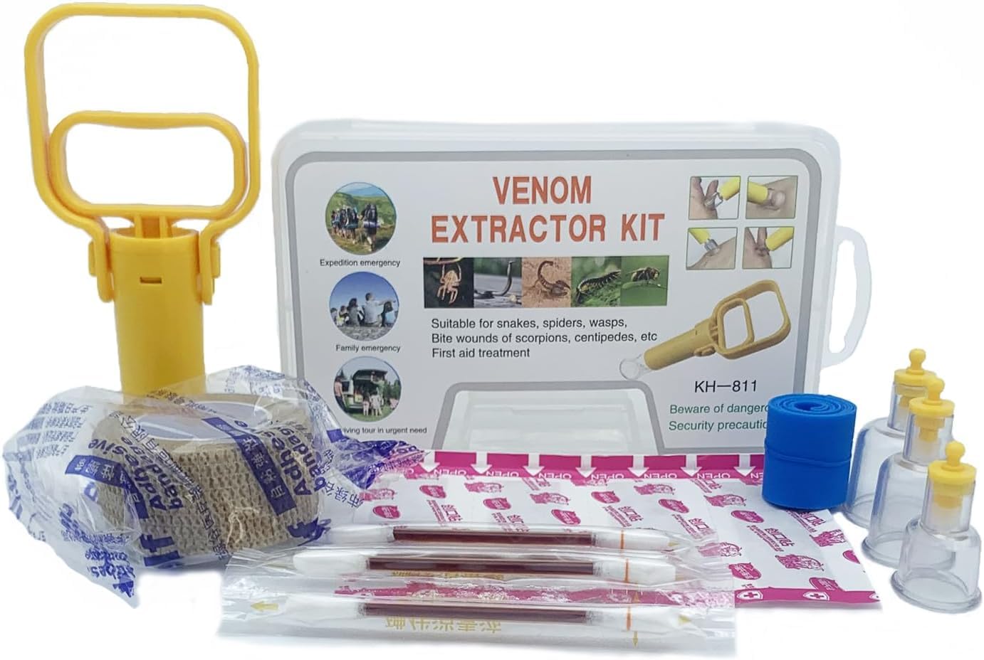 Venom Extractor Suction Pump kit Insect Bug Bee Sting Snake Bite Kit Survival Kits Emergency First Aid Supplies for Hiking Backpacking Fishing Hunting