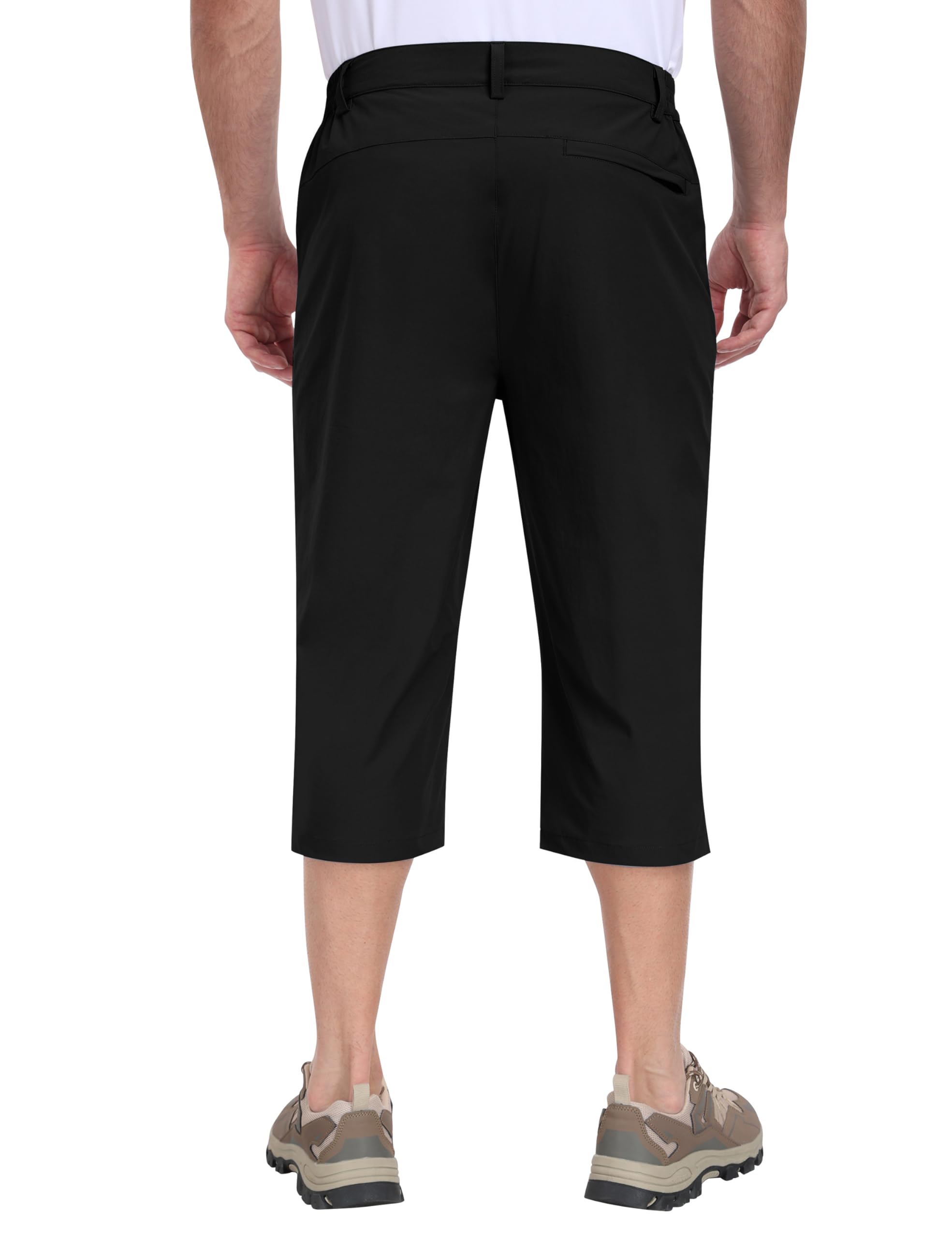 MoFiz Homme Pantacourt Cargo Été 3/4 Pantalon Capris Décontracté Séchage Rapide Extérieur Shorts de Randonnée avec 5 Poches Zippées