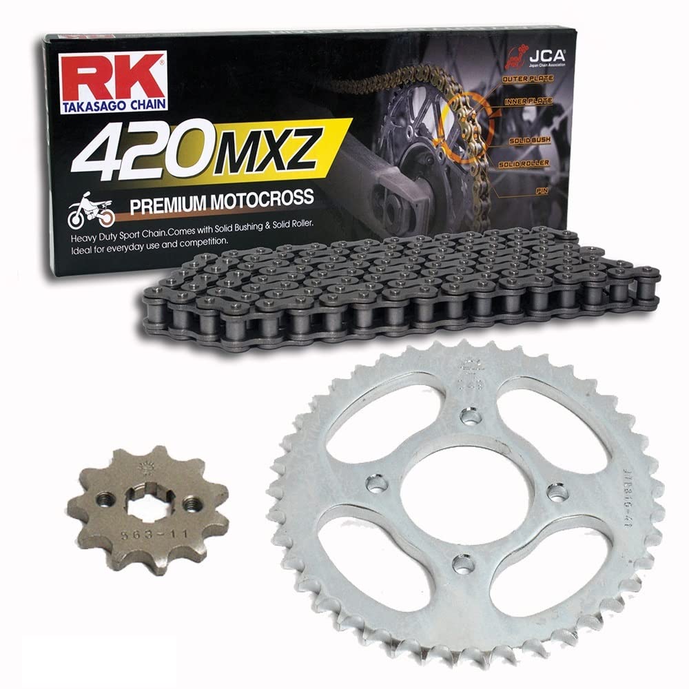Kettensatz geeignet für Suzuki RV 50 73-81 Kette RK 420 MXZ 124 offen 15/38
