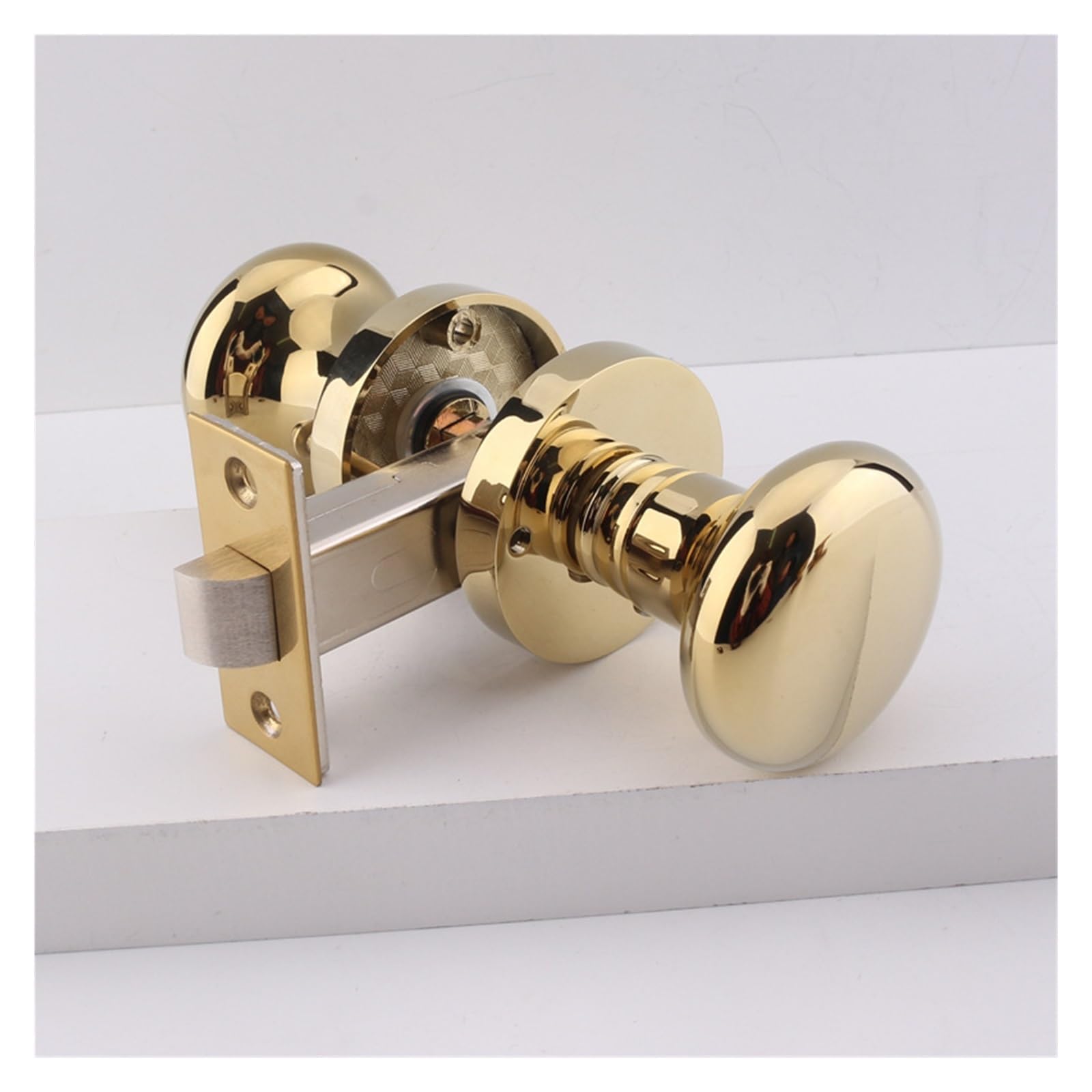 NYRXRYTCA American Golden Door Lock Ball Lock Simple Indoor Bathroom Lock European Solid Wood Door Bathroom Silent Room Door Lock(Golden)