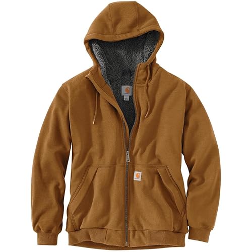 Carhartt Men's Rain Defender Relaxed Fit Midweight Sherpa-Lined Full-Zip Sweatshirt