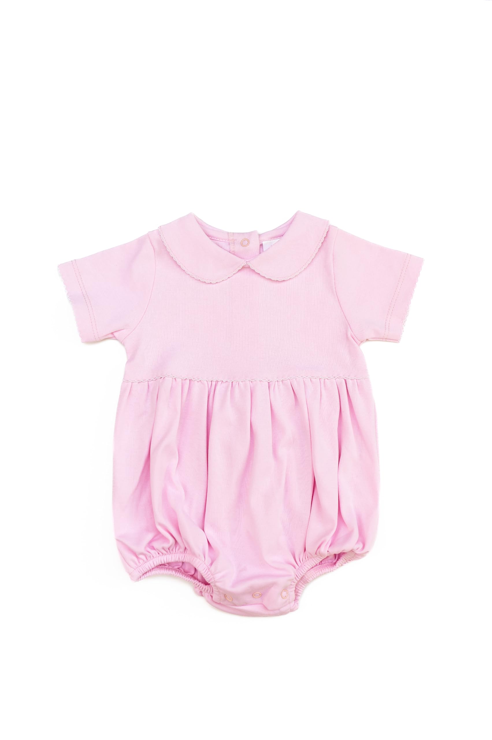 LoveBaby P Short Sleeve Bodysuit Bubble Made From 100% Pima Cotton (Light Pink, 12-18 Months)