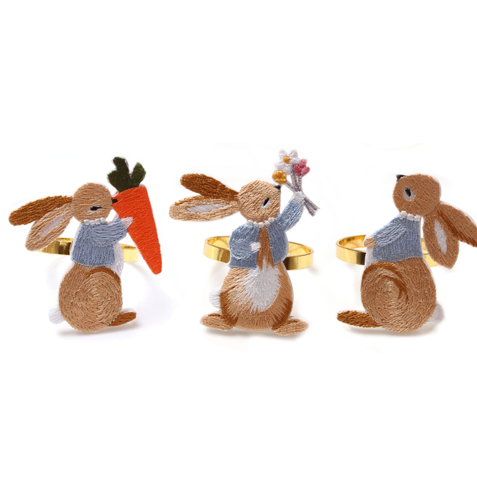 Yhplxyuus 3 Pcs Pattern Easter Napkin Rings Candlelight Dinner Buckle Dinner Tables Decors for Easter Banquet Party Buckle Dining Table Decoration