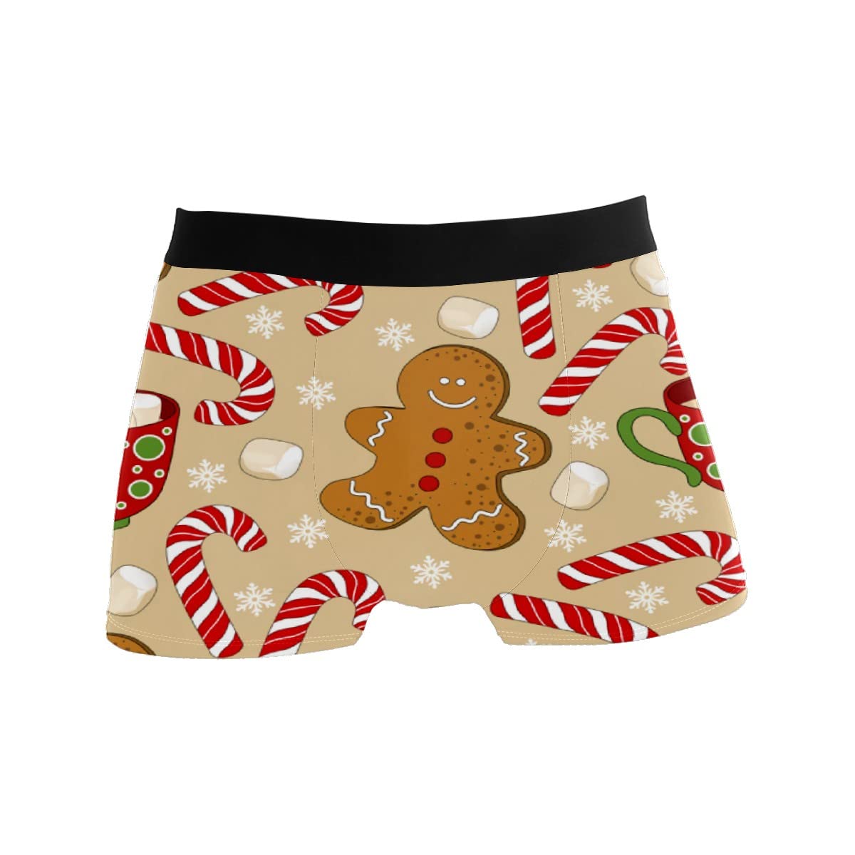 CLAYU Stretch Boxer Trunk Bulge Pouch Mens Briefs Snowflake Gingerbread Man