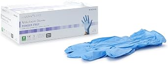 McKesson Confiderm 6.5CX Nitrile Exam Gloves, Blue, Medium, Texture, 100 ct
