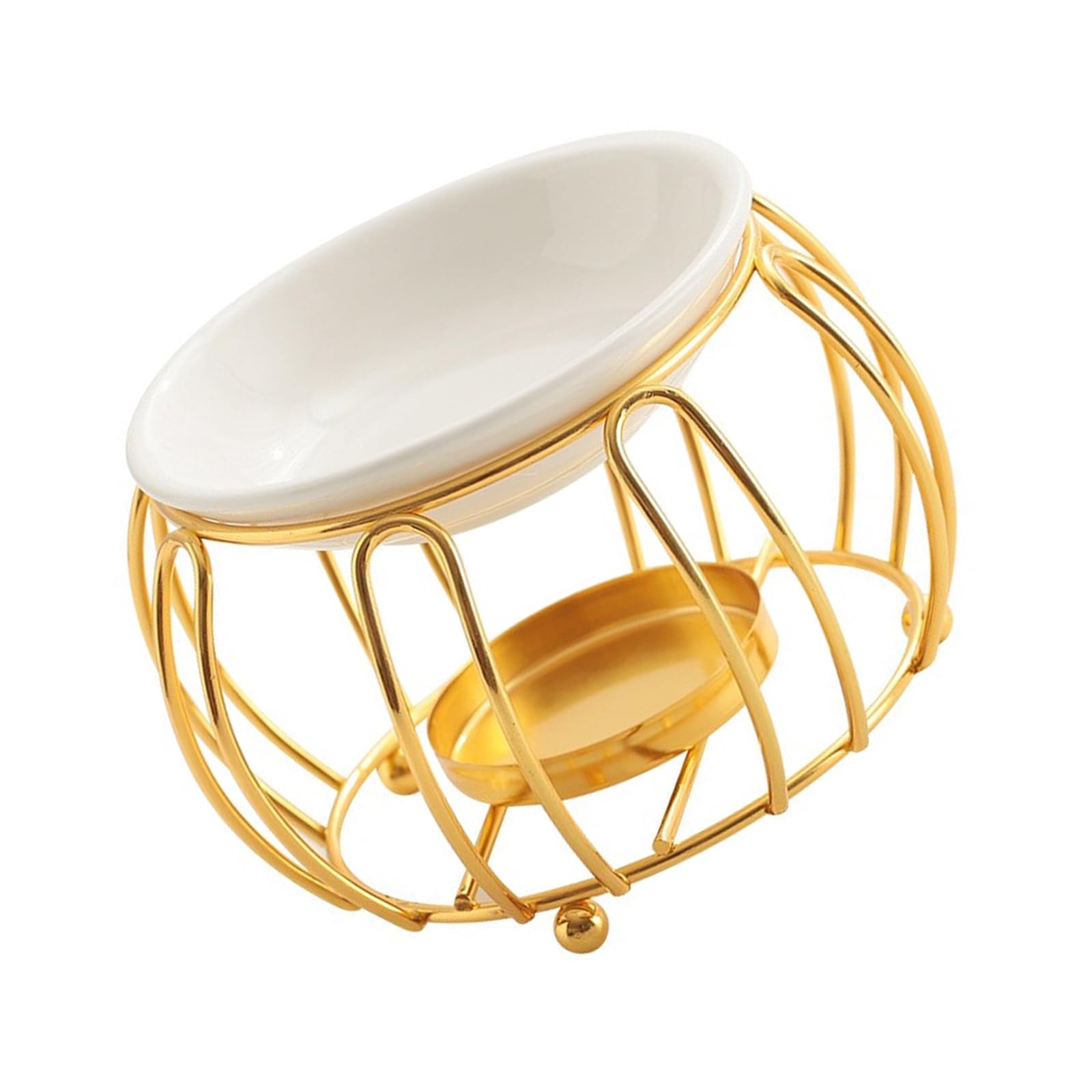 Aromatherapie-Brenner, Keramikschale und Metallschmelzer, ausgehöhlte Kürbisform for Wohndekore(Gold)
