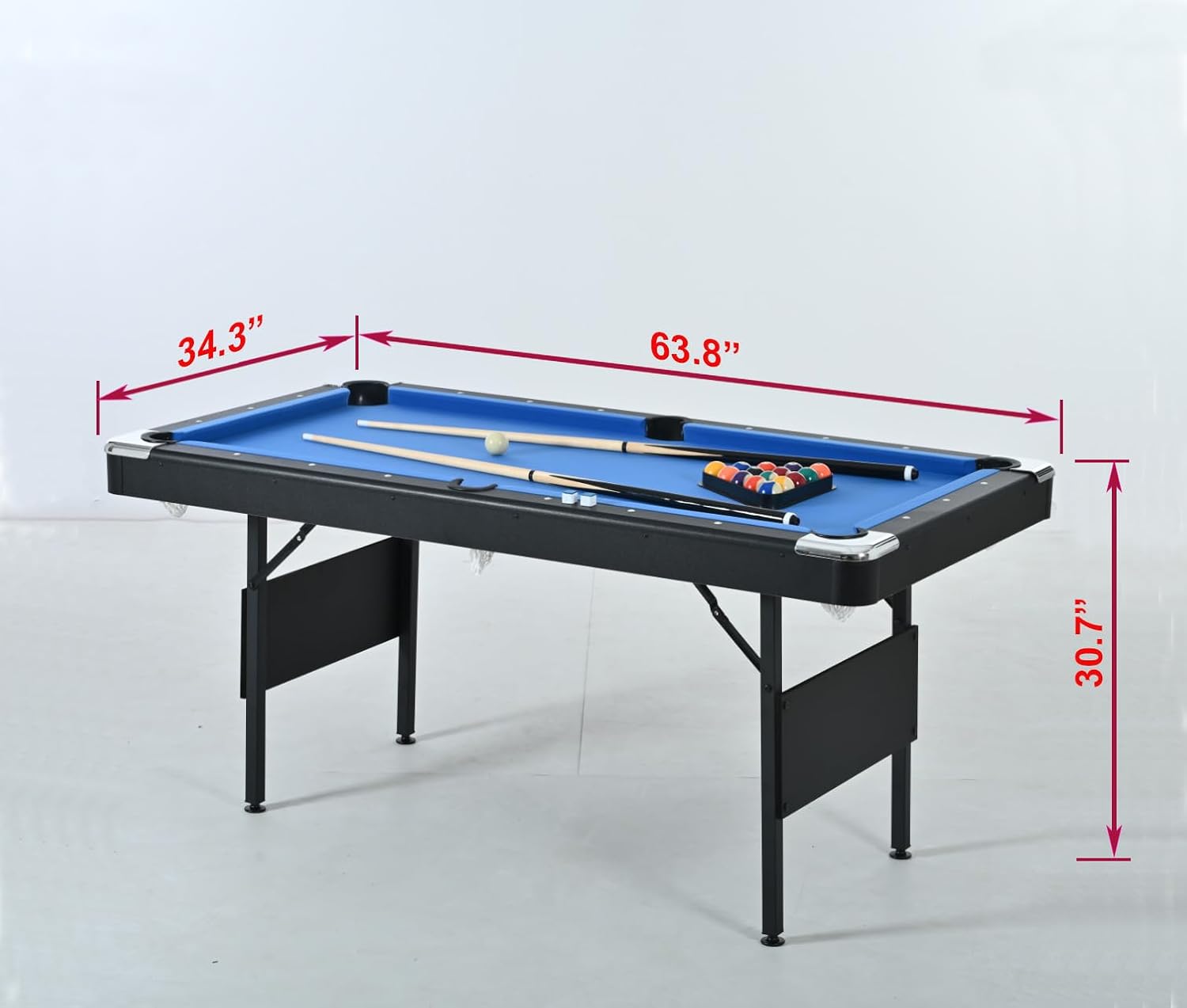 Children's Pool Table with Billiard Set, Family Game Cheap Pool Table Table for Indoor Play, Compact 48-Inch Folding Billiards Table with Balls and Cues for Kids and Adults, Includ