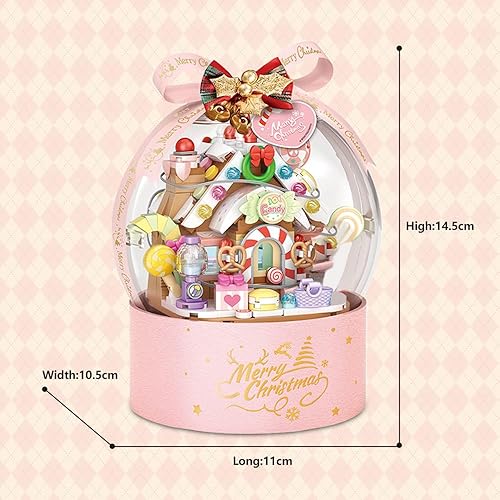 Miniatura 6 de LOZ Mini Blocks 1305 Jelly Bean House - Kit de bloques de construcción de 486 piezas de mini ladrillos con luz, juguete de construcción de Papá Noel