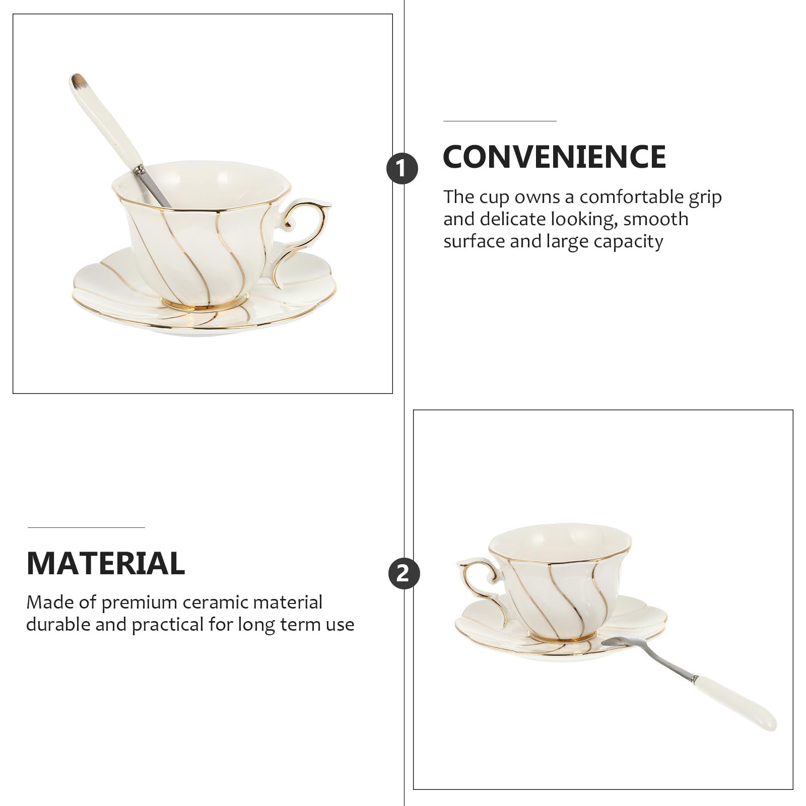 Elegantes Kaffeetassen Satz aus Keramik mit Großem Fassungsvermögen Robust und Komfortabel für Café und Restaurant Geeignet