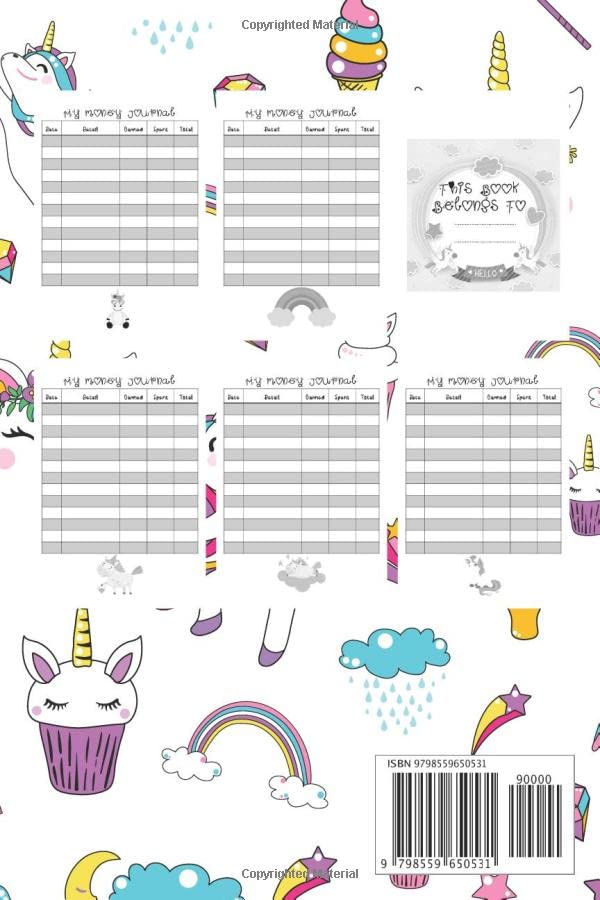 My Unicorn Money Tracker Log Book: Log Book for Girls Helps your Kids to Manage Organize and Saving their Money | This Cute Workbook Gift Teaches the Value of Budgeting for Kids image 3