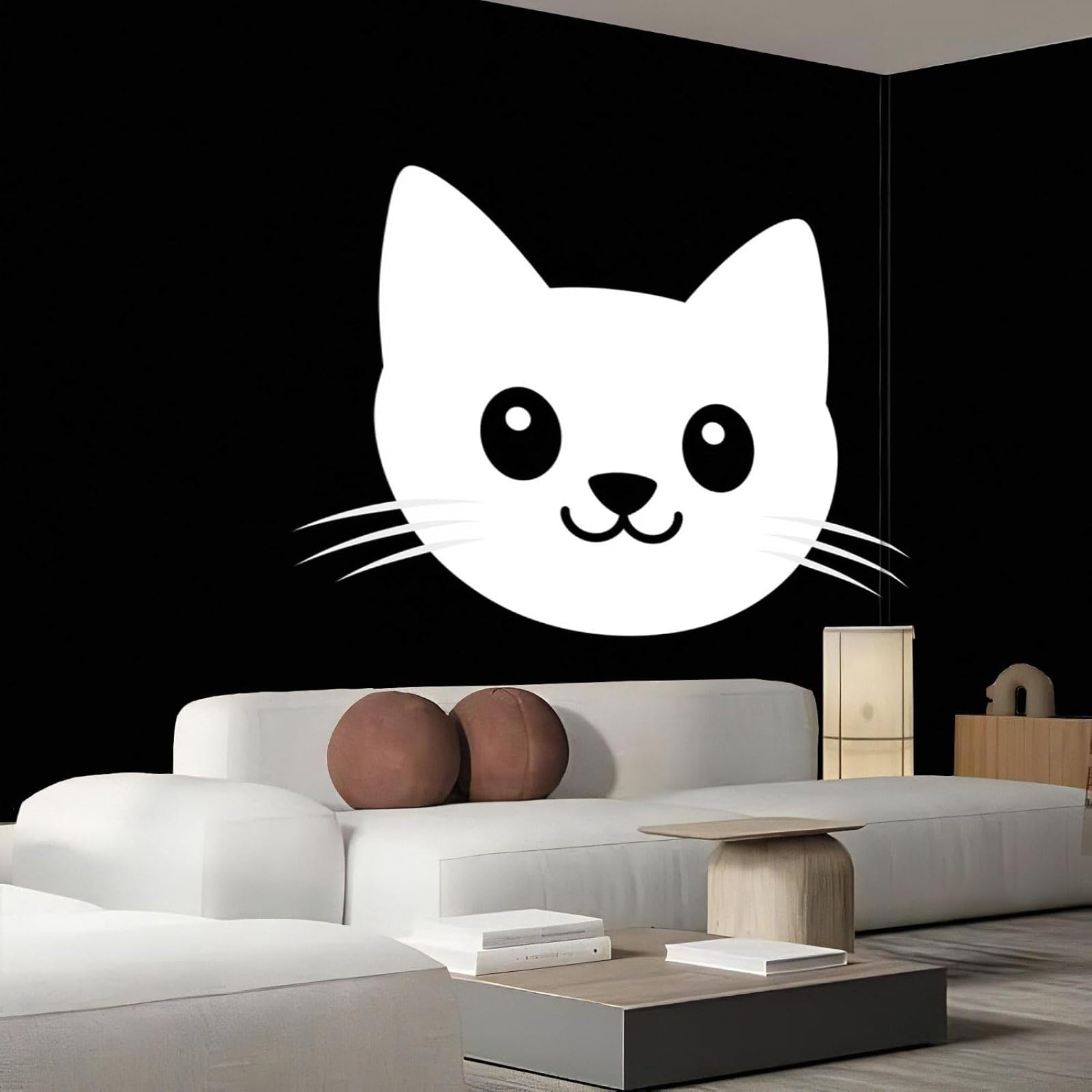 Kfjhgbdshhj 3D Mural Photo Mural-Wallpaper White Cat 3D Effect, Animal Picture For Bedroom & Living Room Wall Decoration, 150Cm X 105Cm Poster - Wall Sticker - Frameless Picture