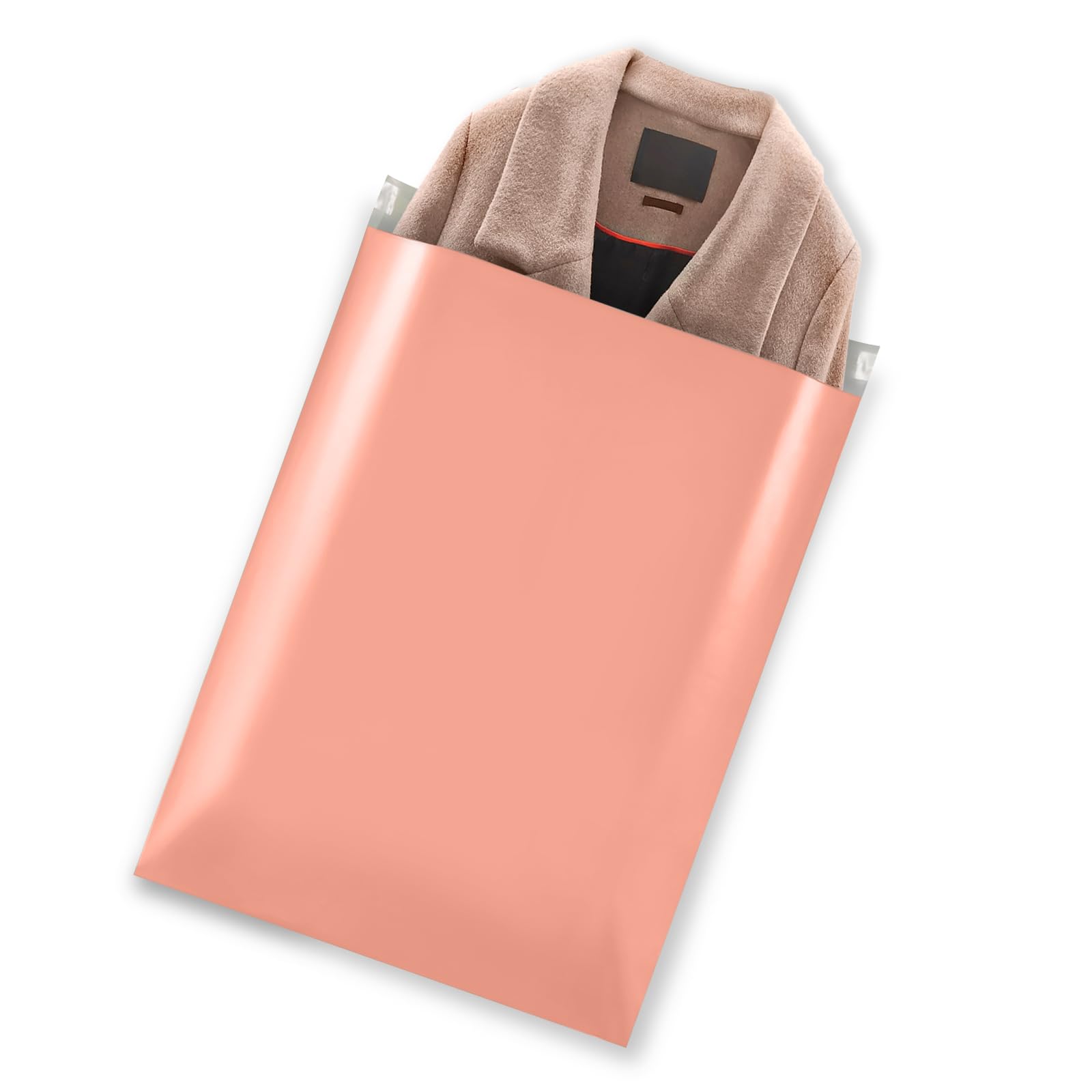 GSSUSA 100 buste grandi in poliestere, 19 x 24, forti buste adesive per abbigliamento, buste impermeabili e resistenti agli strappi, buste in poliestere per spedizioni in rosa pesca