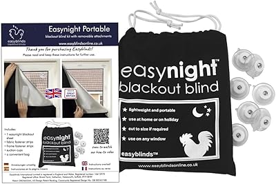 Easynight Portable Travel Version Blackout Blind, 100% Light Blocking Material, Large, Make Any Size And Shape Up To 200x1...