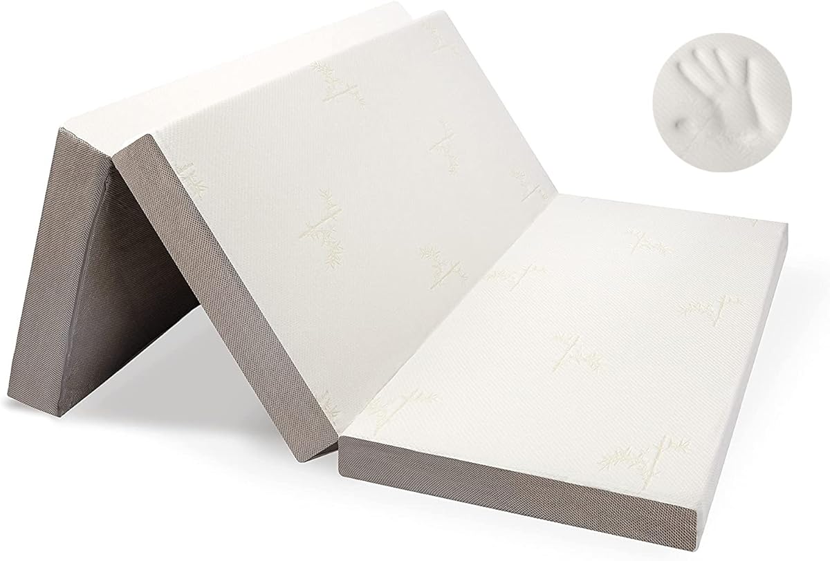 Milliard Trifold Mattress, Queen Size, 6 inch, Portable Foldable Mattress Queen with Memory Foam & Washable Cover, Tri-Folding Floor Bed, Camping, Fold Up Guest Bed, RV Travel, Sleepovers, 78" x 58"