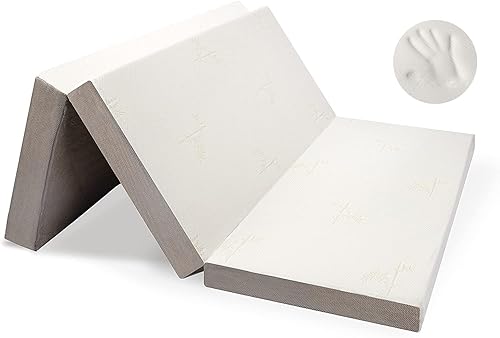 Miniatura 13 de Milliard Colchón triple plegable, tamaño de catre, 6 pulgadas, colchón plegable portátil con espuma viscoelástica y funda lavable, cama de piso de
