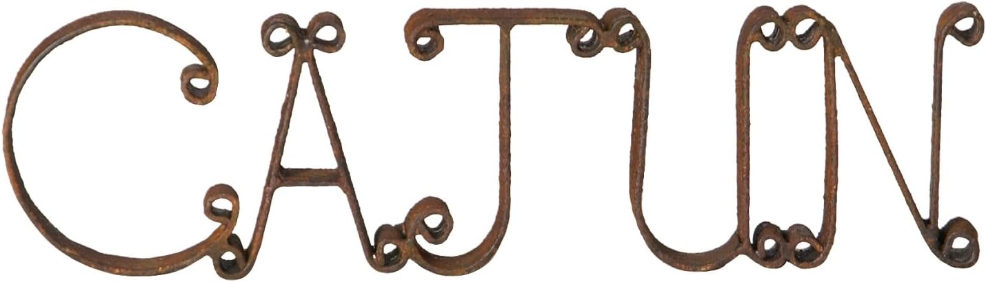 Cajun Cutout Lettering 15 Inch Rustic Finish Metal Shelf or Wall Decor