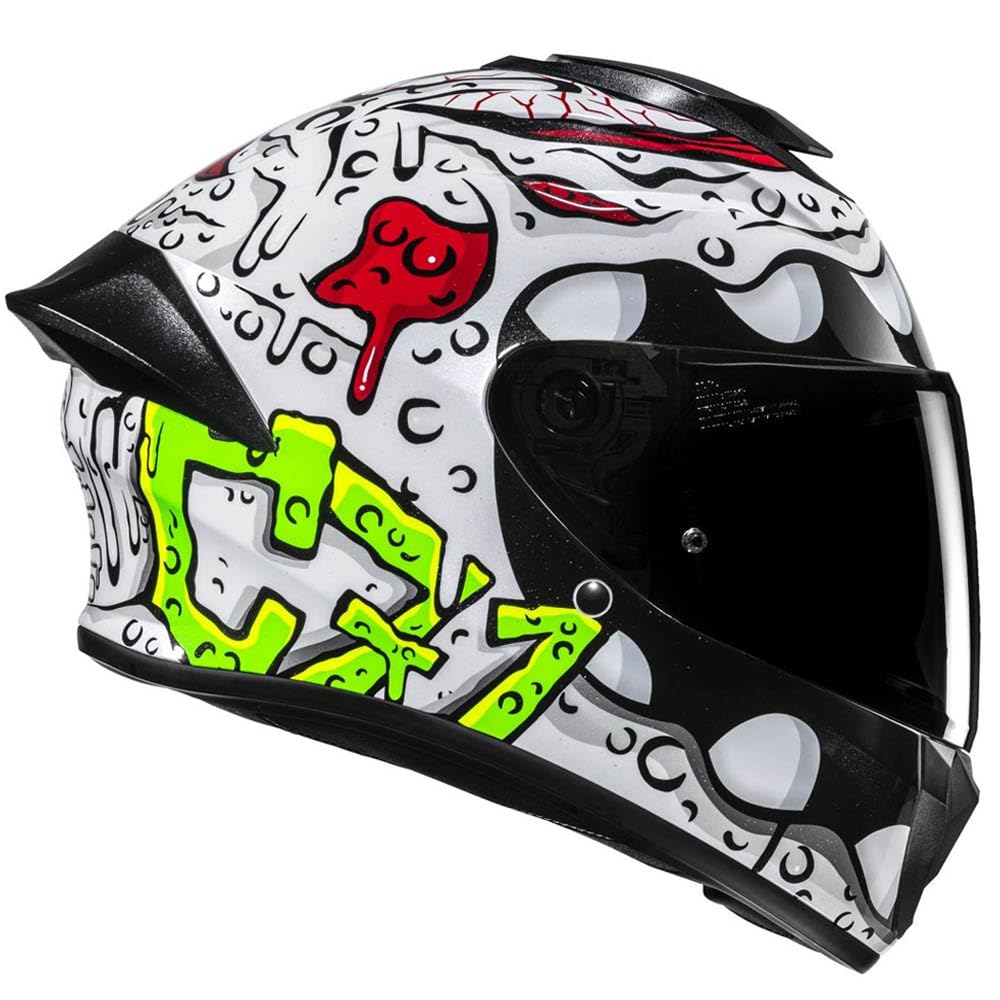 Casco de Moto Integral HJC C71 Designed Squeeze Multicolor con Visor Solar | Unisex Hombre y Mujer Homologado ECE 22.06