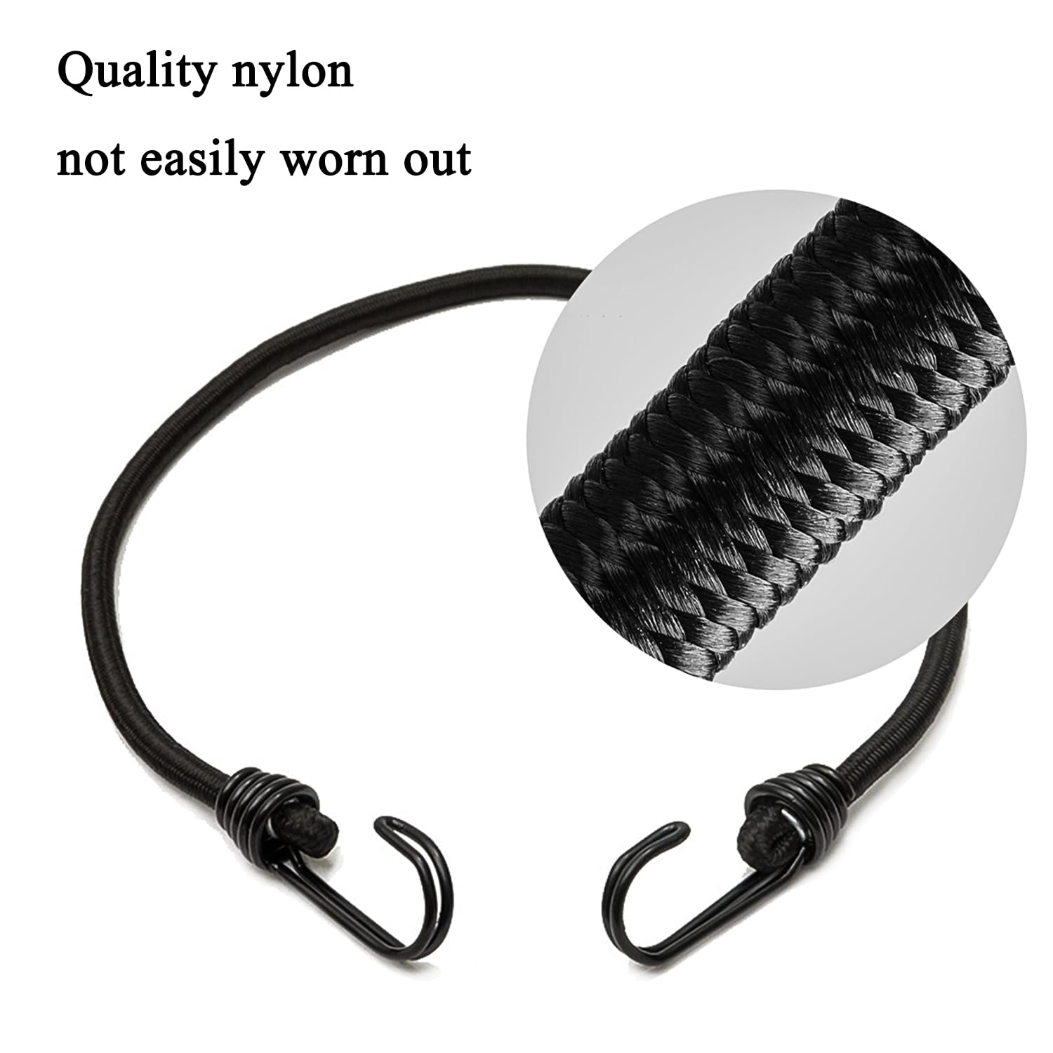 4PCS Bungee Cord With Hooks, 60cm/23.62" Heavy Duty Elastic Bungee Straps - Image 4