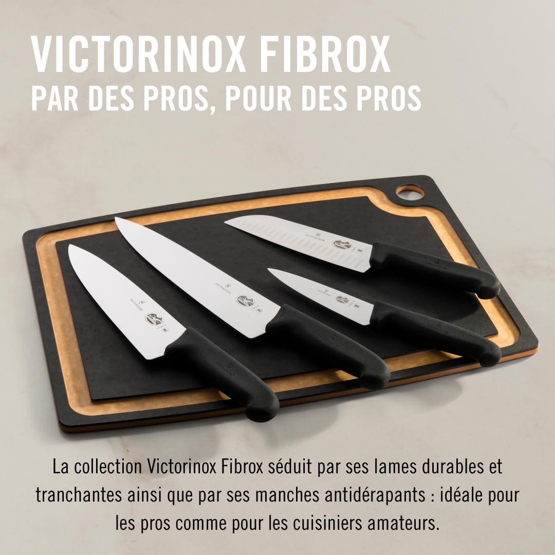 Victorinox Fibrox Couteau de chef 12 cm Lame lisse Inox Noir