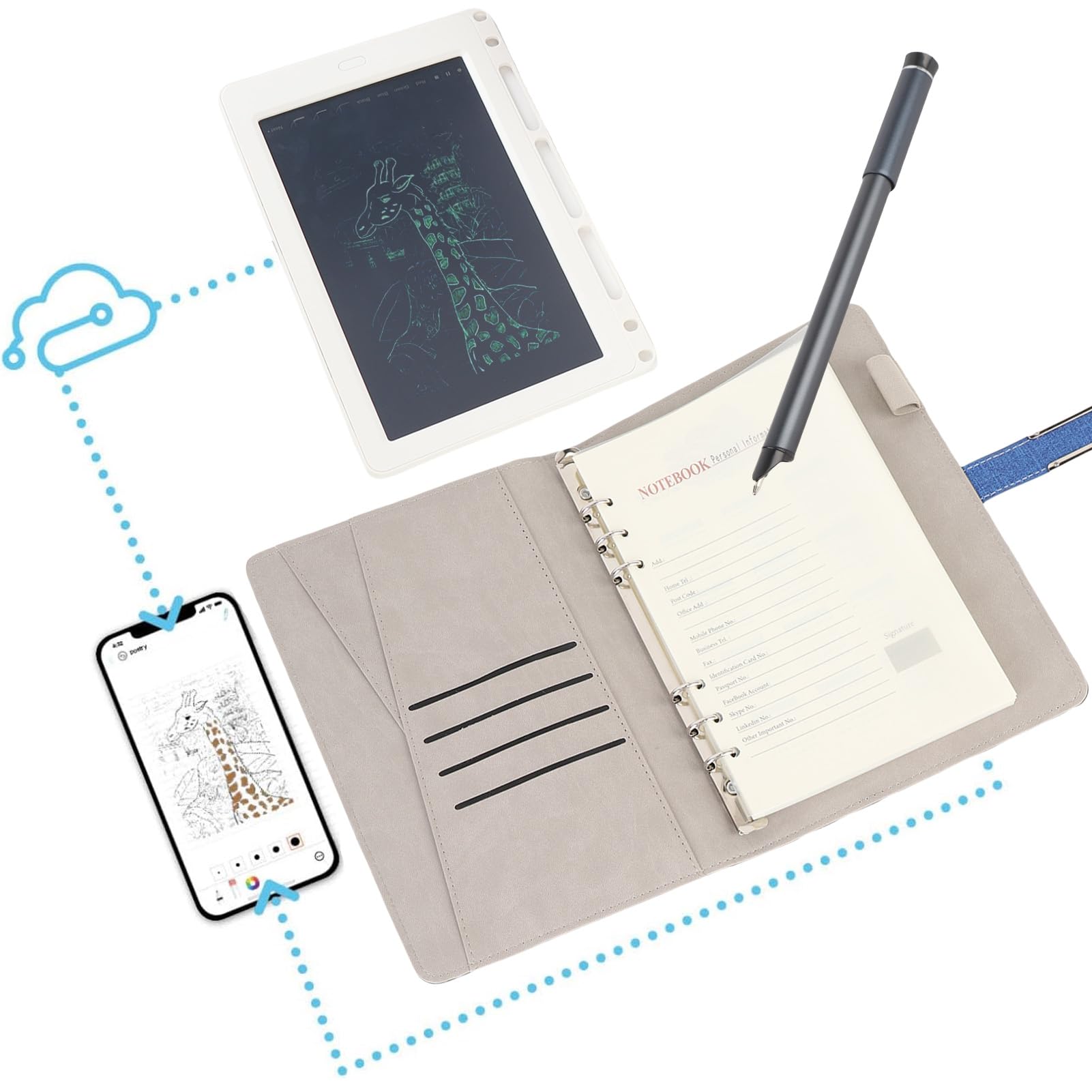 Amazon | デジタルスマートペンノートブックセット、リアルタイムの