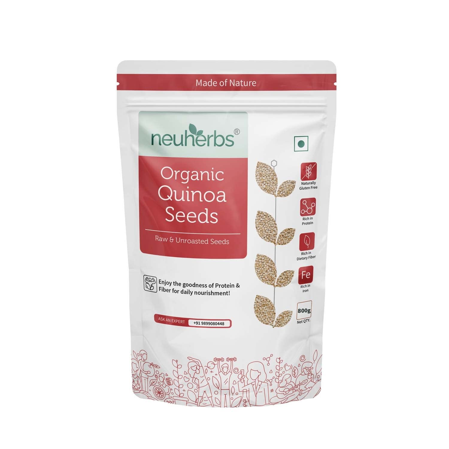 Neuherbs Quinoa 800g - Diet Food | Cereal for Breakfast | Certified Gluten Free | Quinoa Seeds | White Quinoa for Weight Management (B0BLN5RGRH) Amazon Price History, Amazon Price Tracker