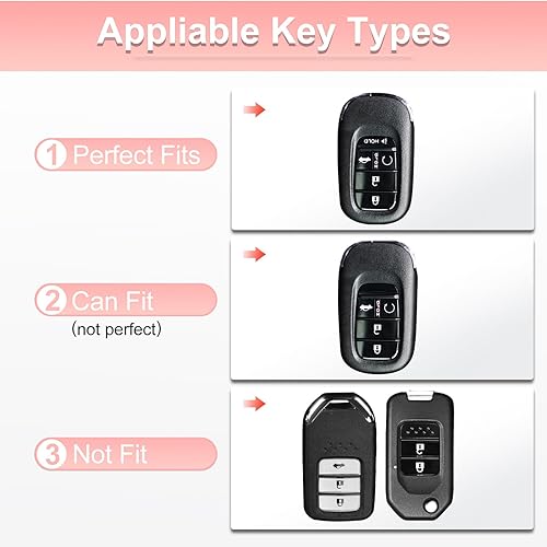 Miniatura 2 de Pangpai Funda de llavero rosa para Honda, funda de TPU suave con llavero brillante para Honda Accord Civic CRV Pilot Odyssey 11 generación 2022