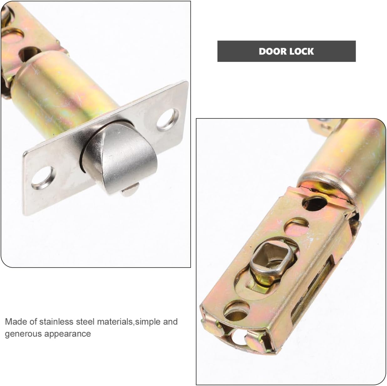 ARTIBETTER Adjustable Tubular Mortice Latch Door Lock Accessories 3.77X2.16X0.98 Inch for Bedroom Door Knob Replacement Interior Door Locks with Easy Installation and Secure Fit
