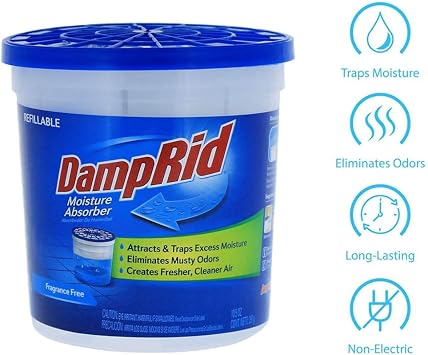 DampRid Lavender Vanilla Refillable Moisture Absorber - 10.5oz cups - 2 pack Traps Moisture for Fresher, Cleaner Air